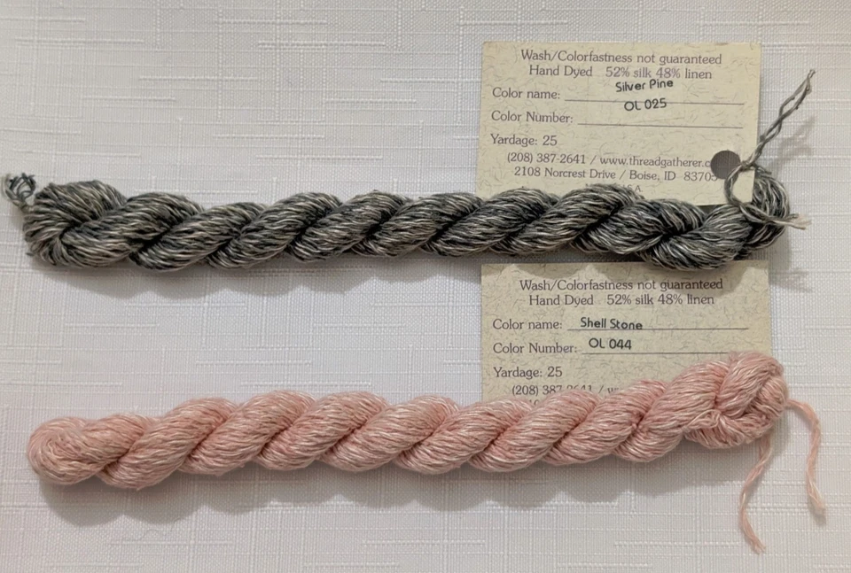 Thread Gatherer Oriental Linen 2 Skeins Silver Pine and Shell Stone - Image 2 of 3