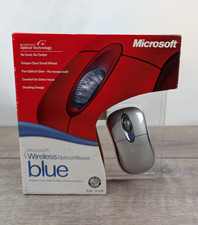 Microsoft Wireless Optical Mouse Blue X08-78550 USB PS/2 Windows Mac SEALED