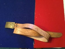 Boy Scout Philmont leather  size 36  belt and buckle exc shape 1960s buckle