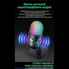 Plug  Play USB Condenser Microphone PC Mac PS5 Podcast Streaming RGB Light