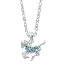 Aqua Precious Pony Necklace w/Aqua Horse Head Gift Box