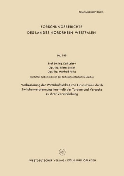 Verbesserung Der Wirtschaftlichkeit Von Gasturbinen Durch Zwischenverbrennung In-image