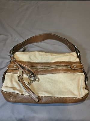 Fossil Fifty Four Amanda Satchel Leather & Multicolor Tweed Wool 