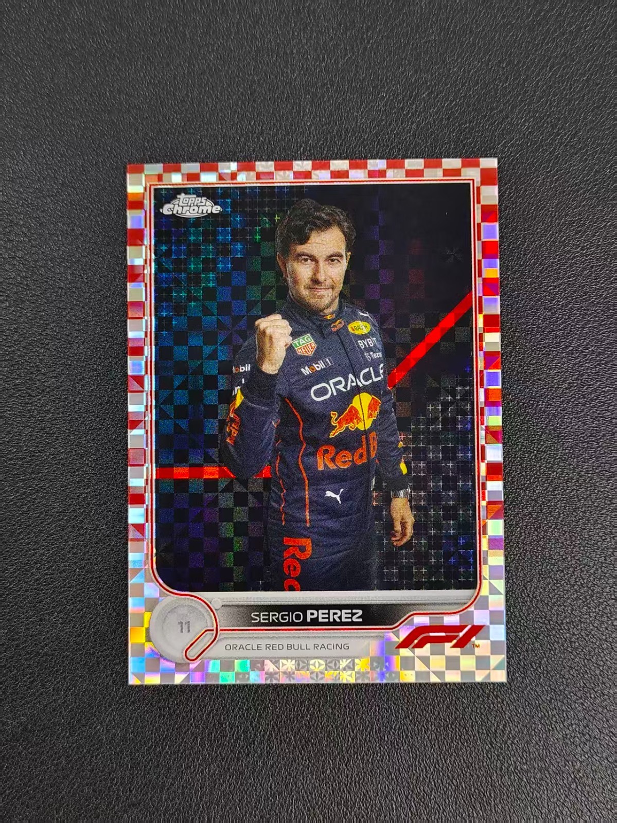 2022 Topps Chrome Formula 1 F1 Sergio Perez Red Checker Flag 3/5#21 GZ