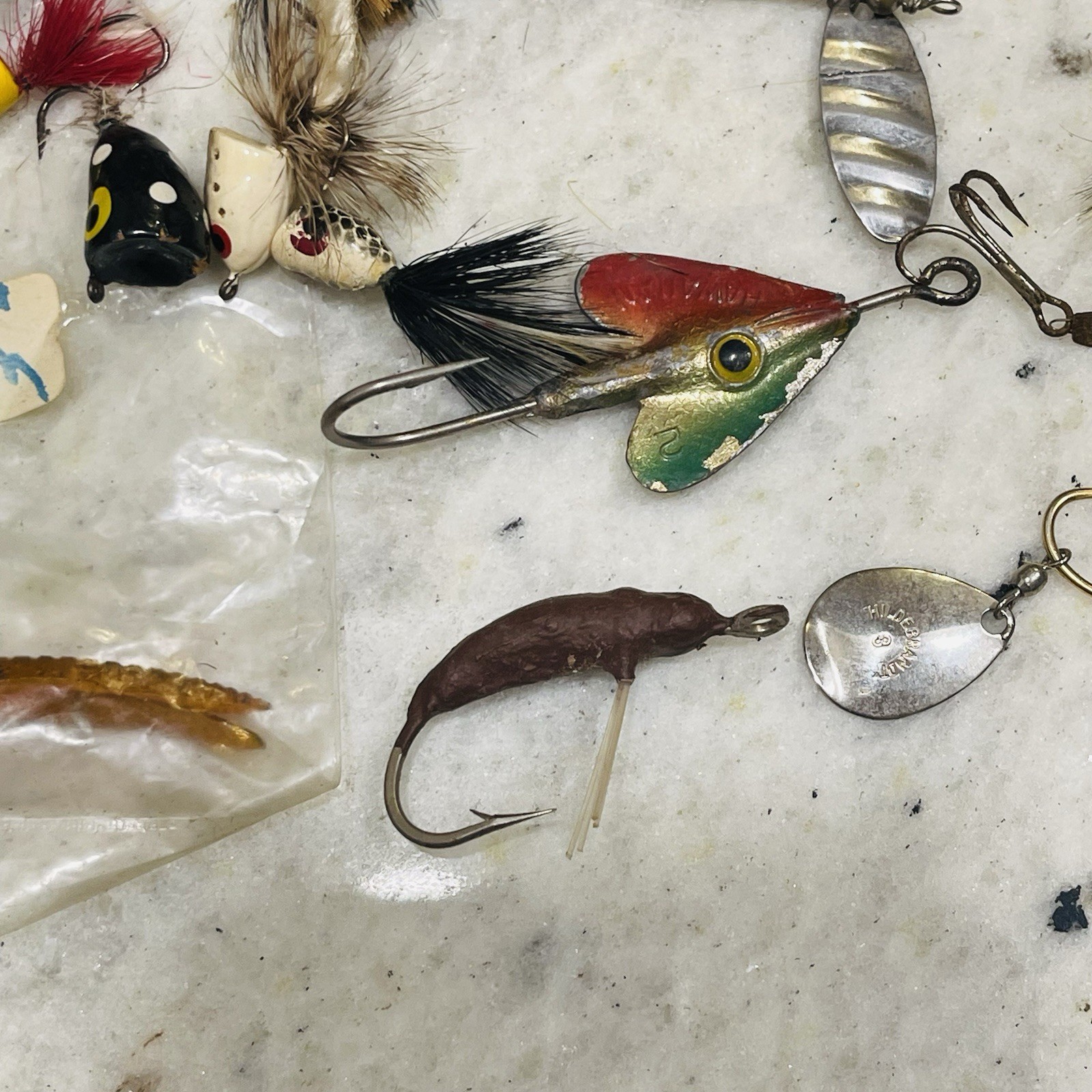 Lot 68 Vintage Fishing LURES SPINNERS SPOONS Cork Poppers Mepps Hildebrandt - Image 7