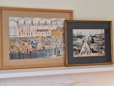 Vintage Painting, The Building Site & Lowry Print