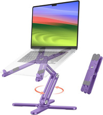 LA10 360 Rotating Laptop Stand Riser Foldable for Desk Aluminium Alloy,Tool-Fre