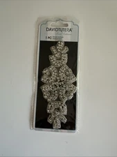 David Tutera Bridal Collection Beaded Rhinestone Applique New 5.75 x 2.5"