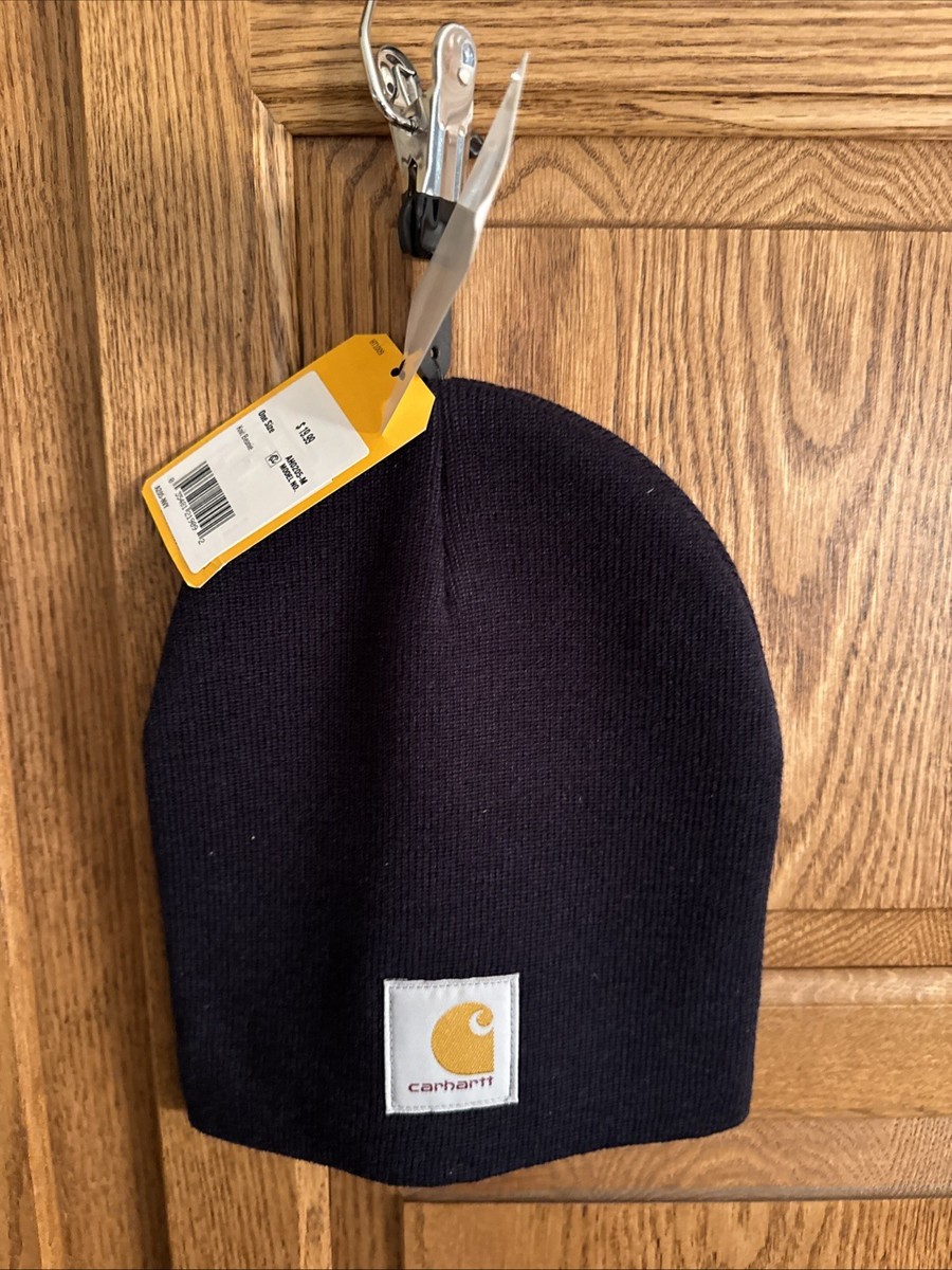 Carhartt Knit Beanie Hat Black AH0205-M One Size. 3M Red Logo to