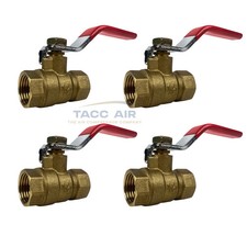 4 PC 1/2" NPT Brass Ball Valve Full Port Shut-Off Valve CSA Approved 600psi WOG