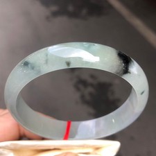 Certified Natural Grade AAA Ice Green Burmese Jade jadeite bracelet bangle 60MM