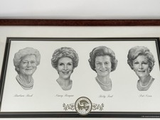 Republican First Ladies Portraits Lithograph Formal Engraved Framed 1994 Limited