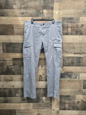 Men's Weatherproof Vintage Straight Fit Cargo Pants 38X 32 Gray Stretch 