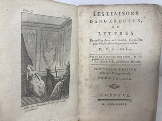 LIBERTINAGE CHODERLOS DE LACLOS. Liaisons dangereuses 1793 – ÉD. CLANDESTINE