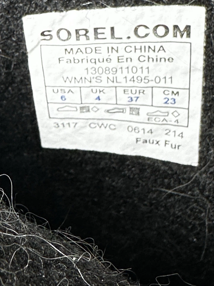 SOREL Winter Carnival Women's 8 Waterproof Snow Duck Boots Black White Faux Fur - Image 3 of 4