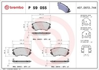 Brembo Bremsbelagsatz, Scheibenbremse P 59 055 FüR Saab Opel Chevrolet Vauxhall