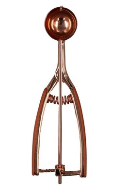 Cookie Scoop & Ice Cream, Trigger Action, Soft Grip Handle, Copper-Colored Steel