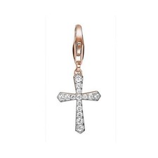 Esprit Anhänger Charms Silber Zirkonia Rosé Belief Kreuz ESCH91424B000-1