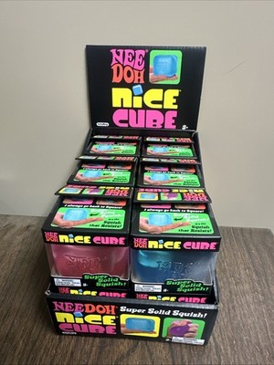 Nee Doh Nice Cube New in Box Blue, Pink, Purple 12 Count with Display Box