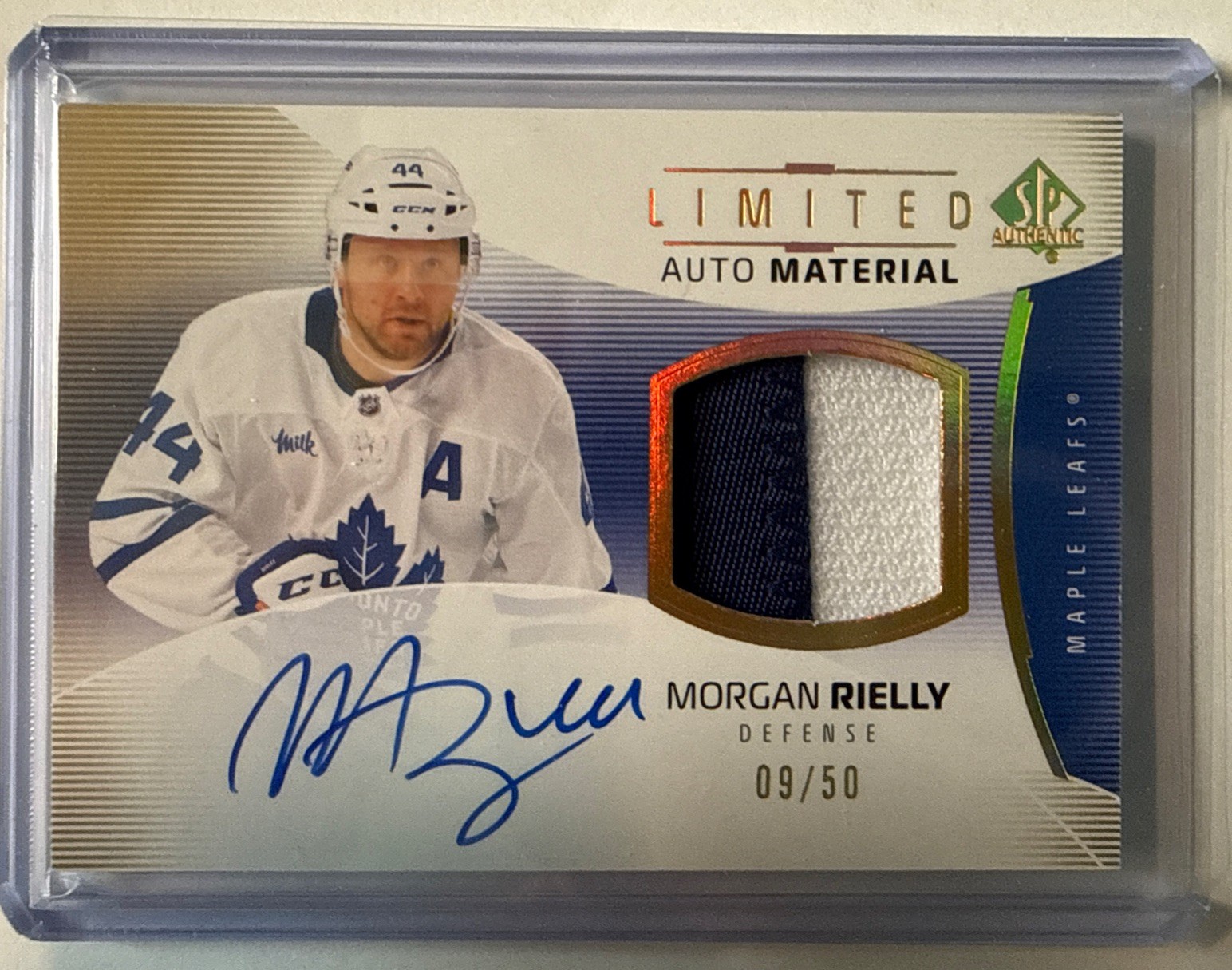 2025-26 UD SP Authentic Morgan Rielly Limited Auto Material Auto /50 Toronto