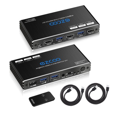 USB 3.0 KVM Switch HDMI 2 Computer 1 Monitor HotKey 4K60 4:4:4 HDR Atmos - 2 ...