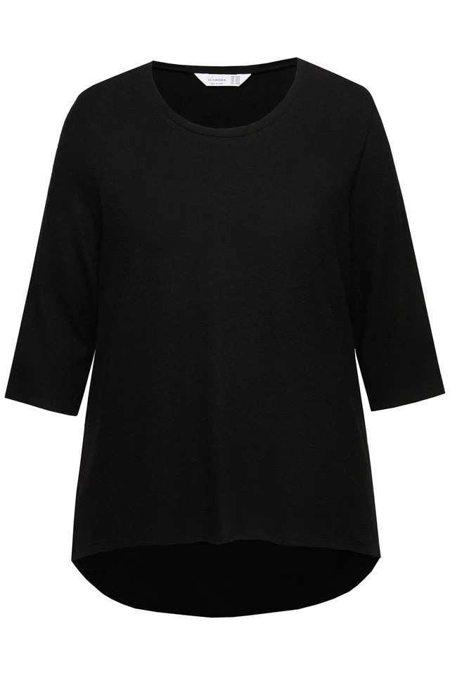 MIAMODA Damen große Größen Pullover A Linie gerundeter Saum 3 4 Ärmel 834120