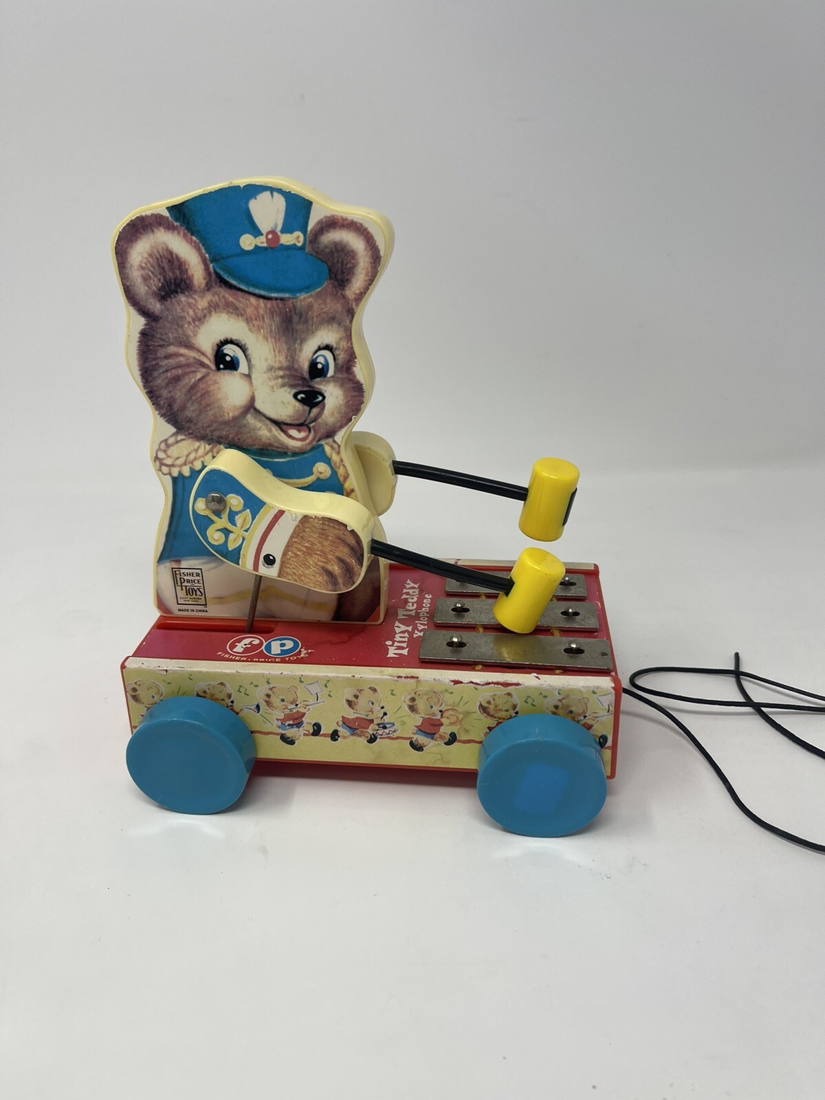 fisher price tiny teddy pull toy