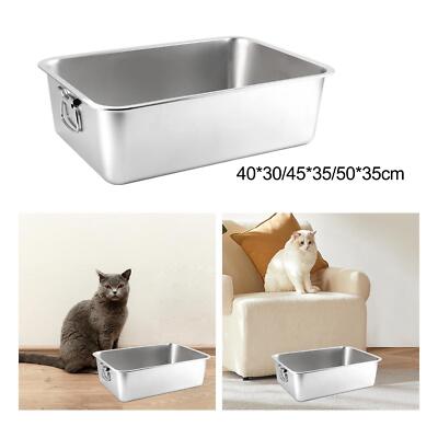 Katzenklo, Haustier Katzentoilette Edelstahl Katzentoilette leicht zu reinigen Sandkasten