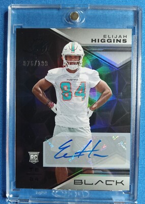 Elijah Higgins /199 RC AU 2023 Panini Black ROOKIE AUTO #103 (MIAMI DOLPHINS)