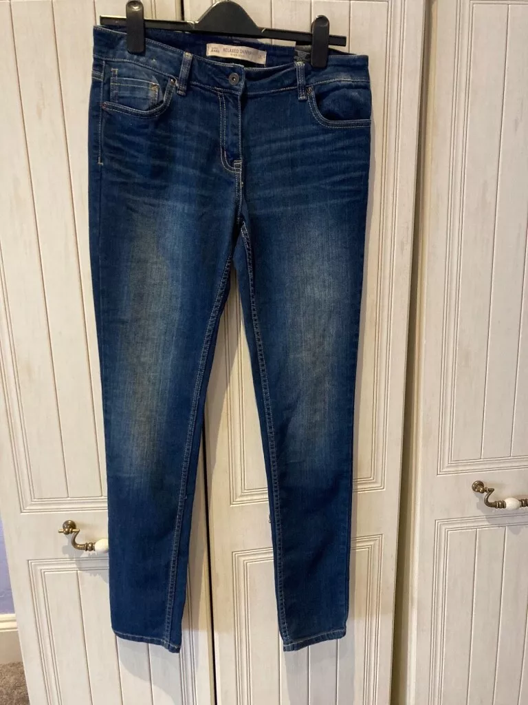 NEXT RELAXED woman stretch blue jeans Size 14L vintage
