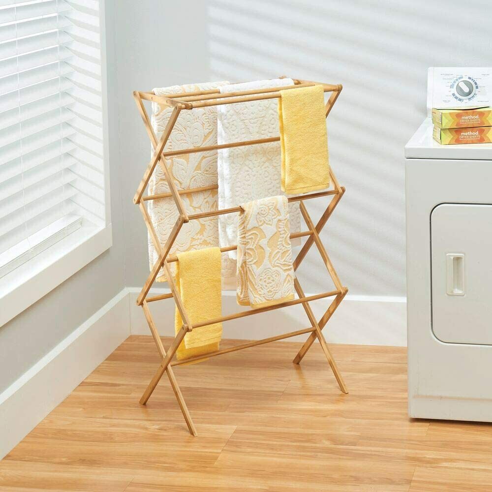 Bamboo Clothes Airer Concertina Classic 2 3 4 Tier Airier Folding Airer Foldabl eBay