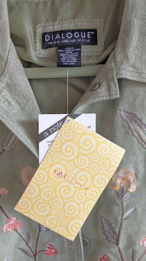 Chaqueta Diálogo Mujer L Nueva Bordada Flor Gamuza Cuero Western Country Foto 4 de 4