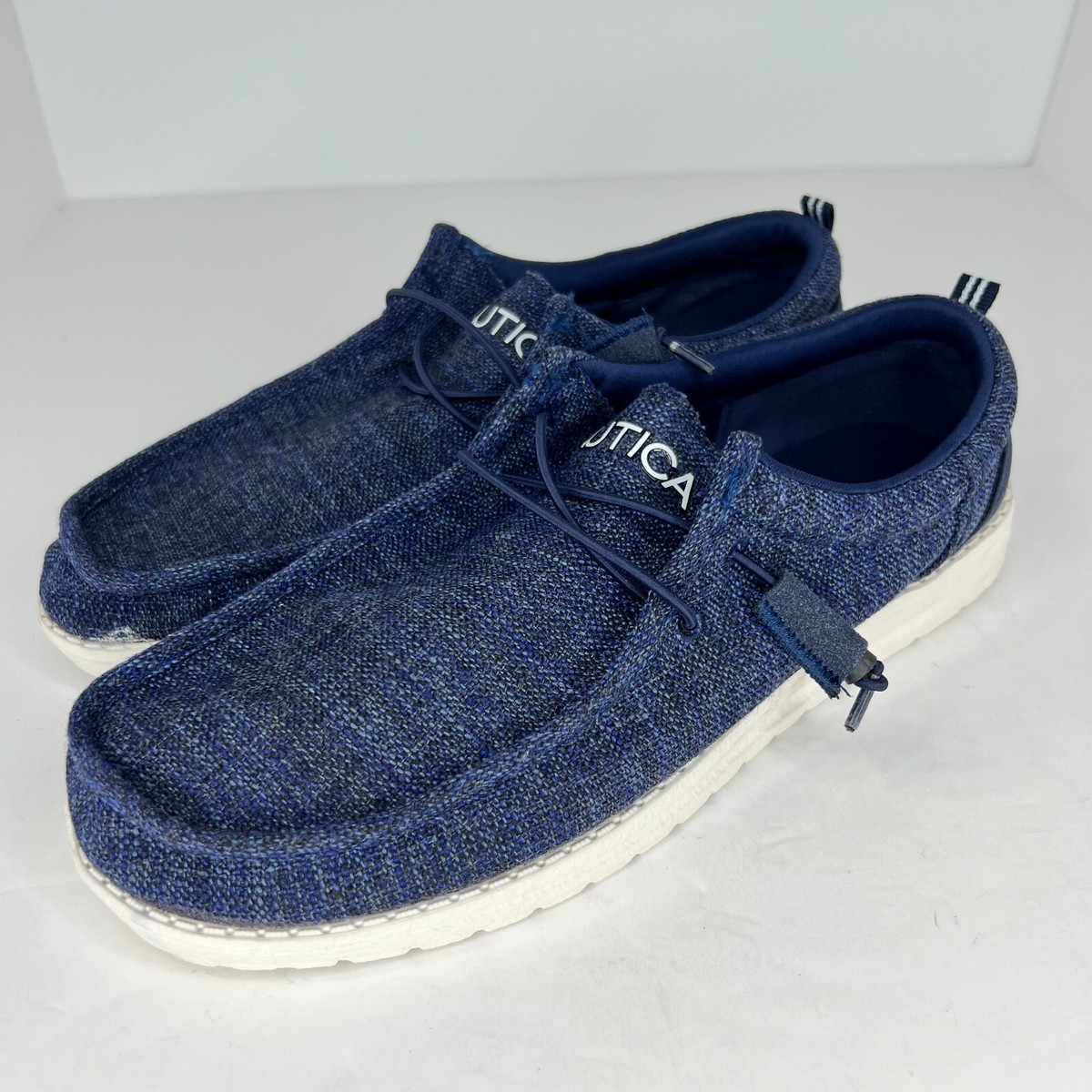 Nautica Mens Rushford Navy Blue Slip On Textile Lightweight Size