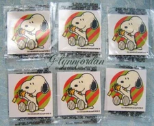 Peanuts Gang Christmas Snoopy Doghouse Temporary Tattoos 6 Squares NEW (1015)