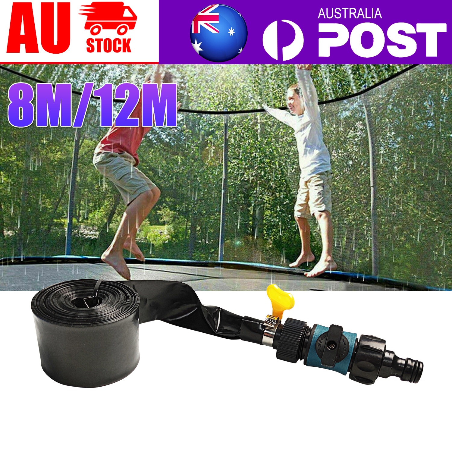 8/12M Trampoline Sprinkler Spray Water Park Kid Fun Summer Outdoor ...