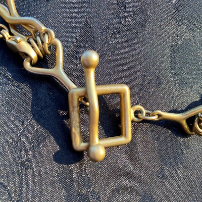 Collier 6 Rangs Biche De Bere, Perles Orange & Bronze Doré - Occasion En Bon état