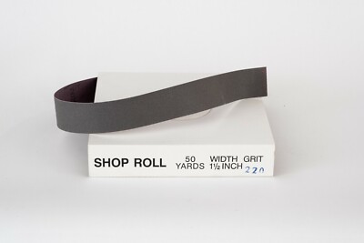 1.5'' x 50 Yd Aluminum Oxide Emery Cloth Sandpaper Shop Rolls - 220 Grit