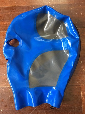 100% Latex Gummi anti-clip hair Schwarz Kapuze Hood Tight Cosplay 0.4mm S-XXL