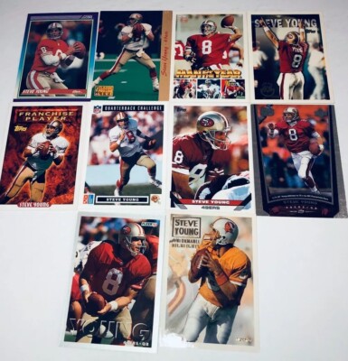 Steve Young Lot Of 10 Different 49ers Football Cards Member HOF A29