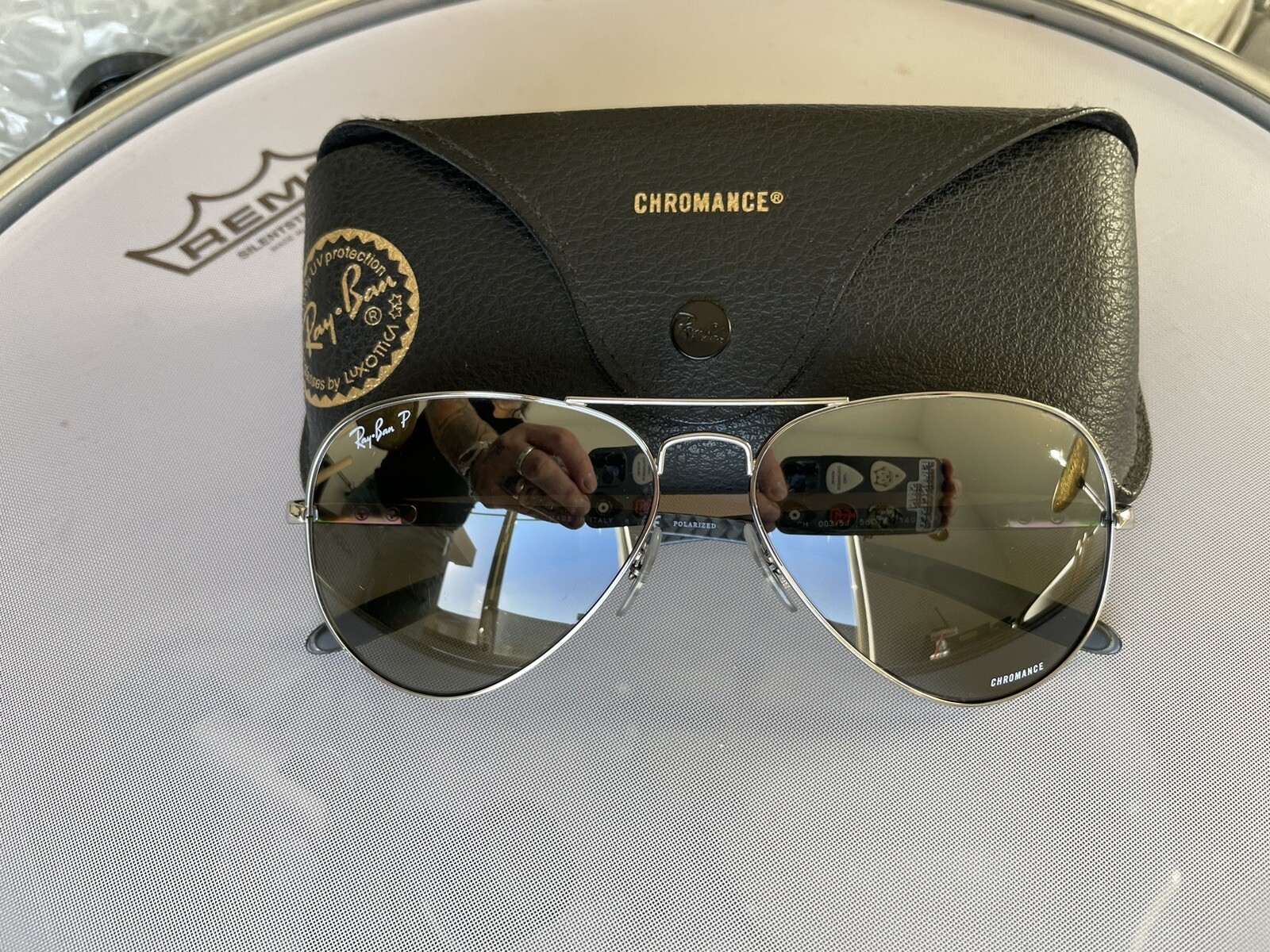Ray Ban Chromance Aviator Sun Glasses Carbon Fiber Frames eBay