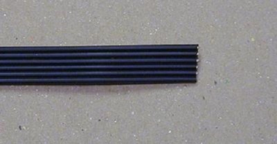 6 Conductor Flat Ribbon Wire, Black, 5 feet