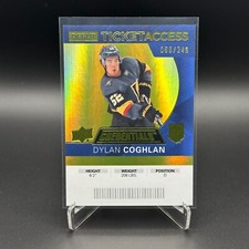 2020-21 UD Credentials DYLAN COGHLAN #119 Debut Ticket Access Yellow RC /249