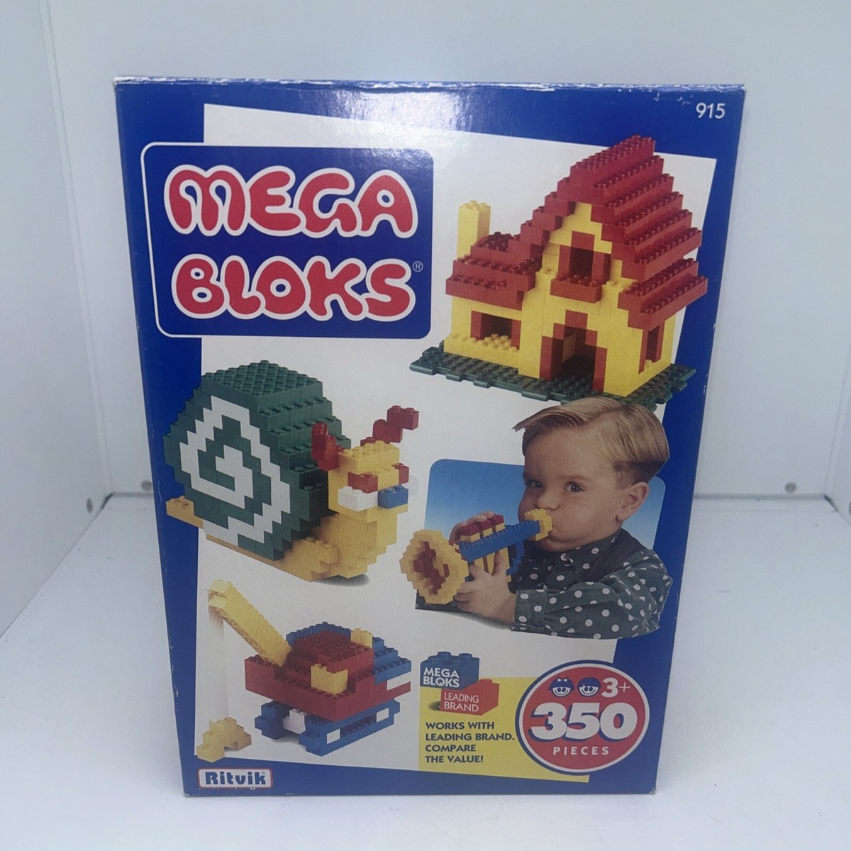 Vintage 1992 Ritvik MEGA BLOKS Building Blocks Set 915 350 Pieces
