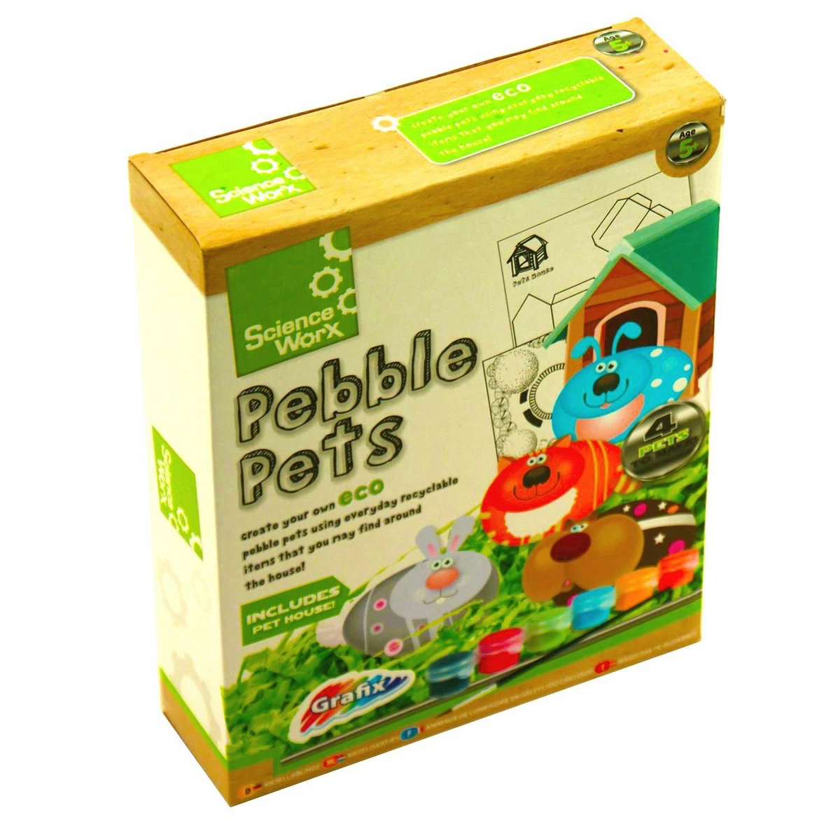 Kids Arts Crafts Toy Grafix Science Worx Eco Fun Party Pebble Pets