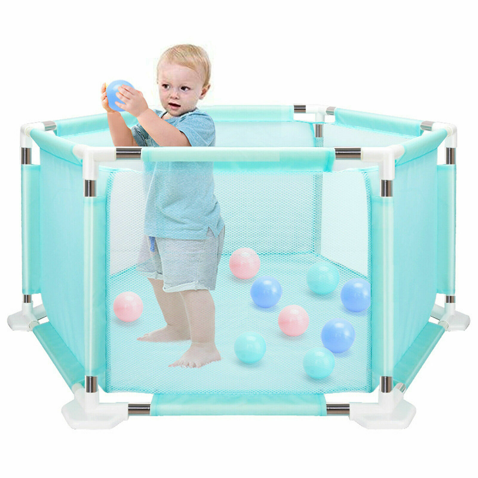 multi colored play yard