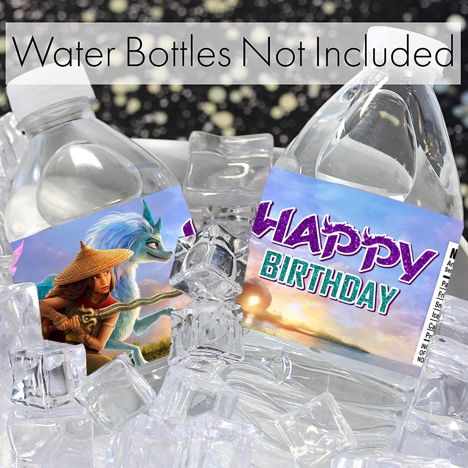 Raya And The Last Dragon Party Supplies -24 water bottle labels ...
