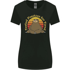 Sloth Tested Positive For Tired Funny Lazy Womens Wider Cut T-Shirt