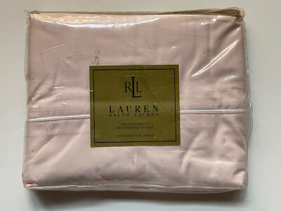 RARE New AVENUE Ralph Lauren *ROSE QUARTZ *KING FLAT SHEET ~Supima Cotton 450 TC