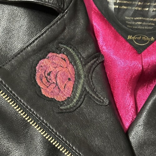 Hard Rock Cafe Lamb Leather Motorcycle Jacket Women's Size Small Black Laura Be - Afbeelding 3 van 14