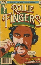 ROLLIE FINGERS OAKLAND A'S  SIGNED  THE KINGPIN #52 POP FLY ART #327/355